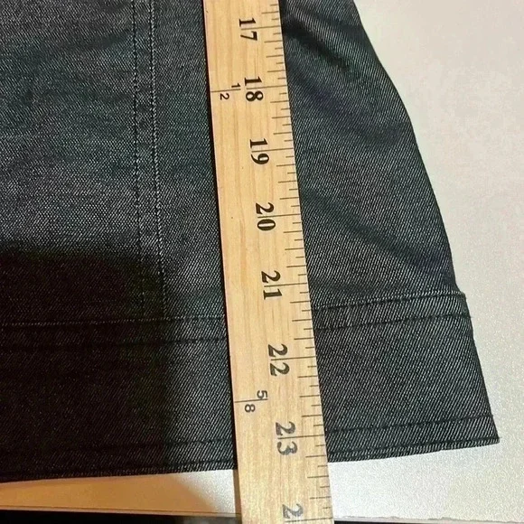 Doncaster black denim button up stretchy blazer with pockets sz 12 - Picture 9 of 11